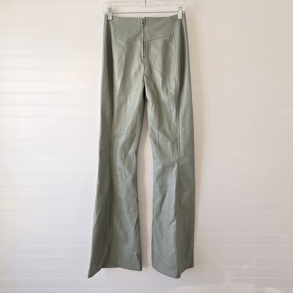 We the Free People Real Deal Vegan Leather Flare Split Hem High Rise Pant 26 - Picture 5 of 9